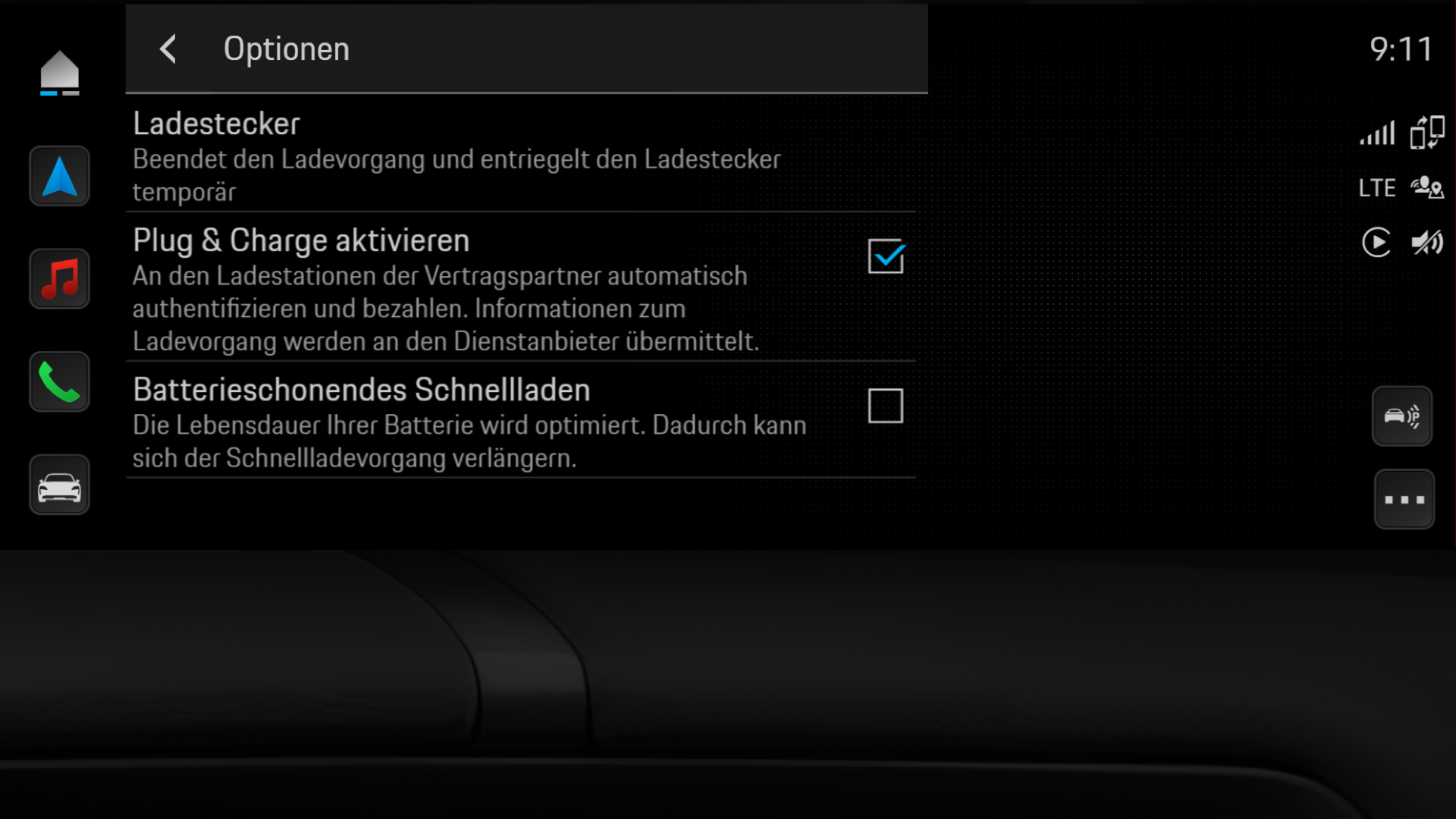 Plug & Charge-Aktivierung im PCM