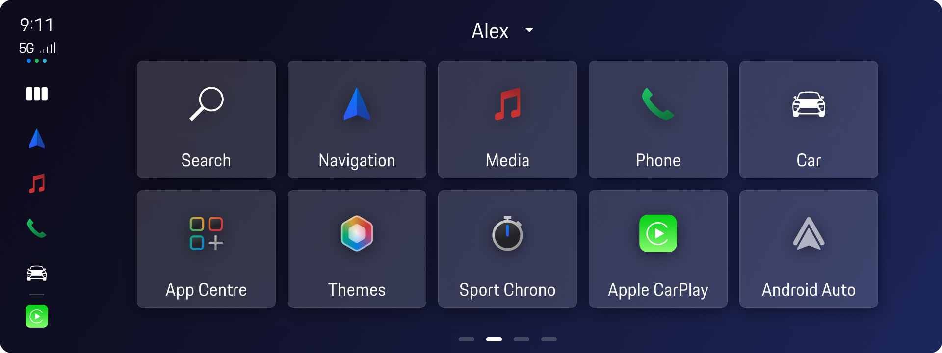 View on the Central Display of the Macan.