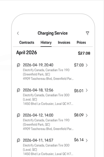 An overview of Porsche Charging History in the My Porsche app