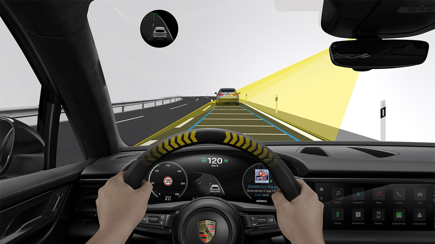 Porsche Drive Assist offers intelligent, anticipatory cruise control.