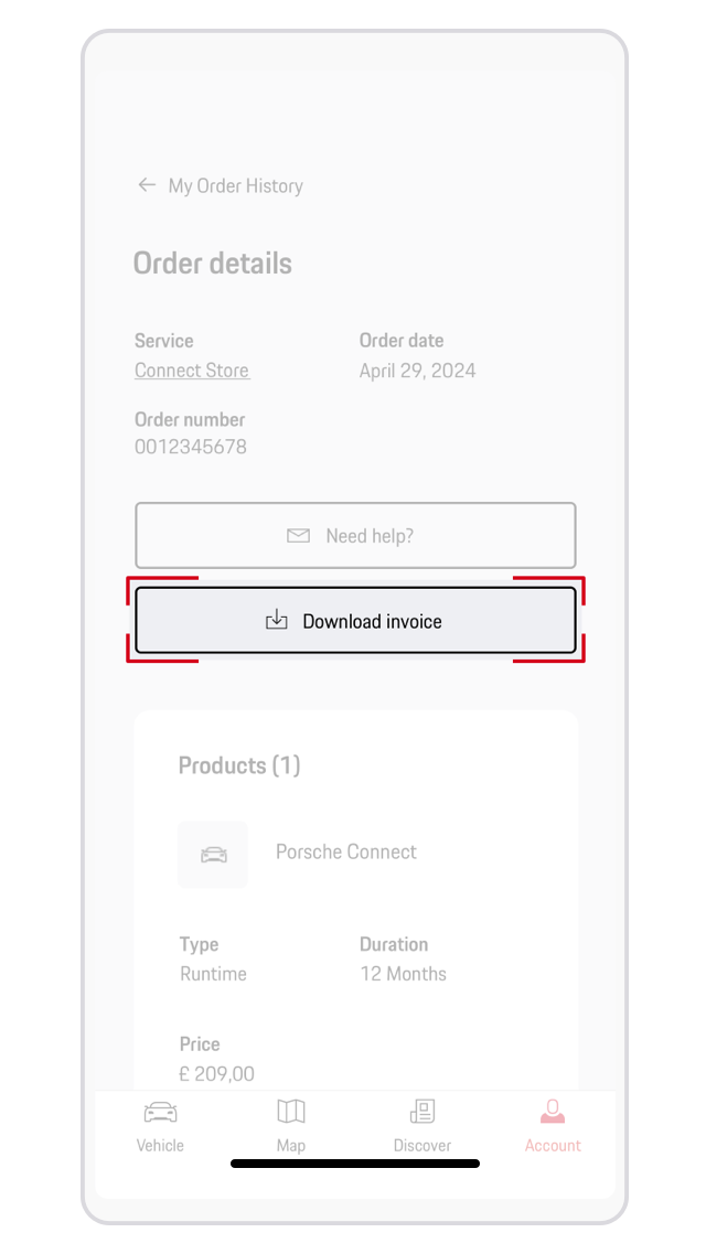 Récupérer les factures de Porsche Connect