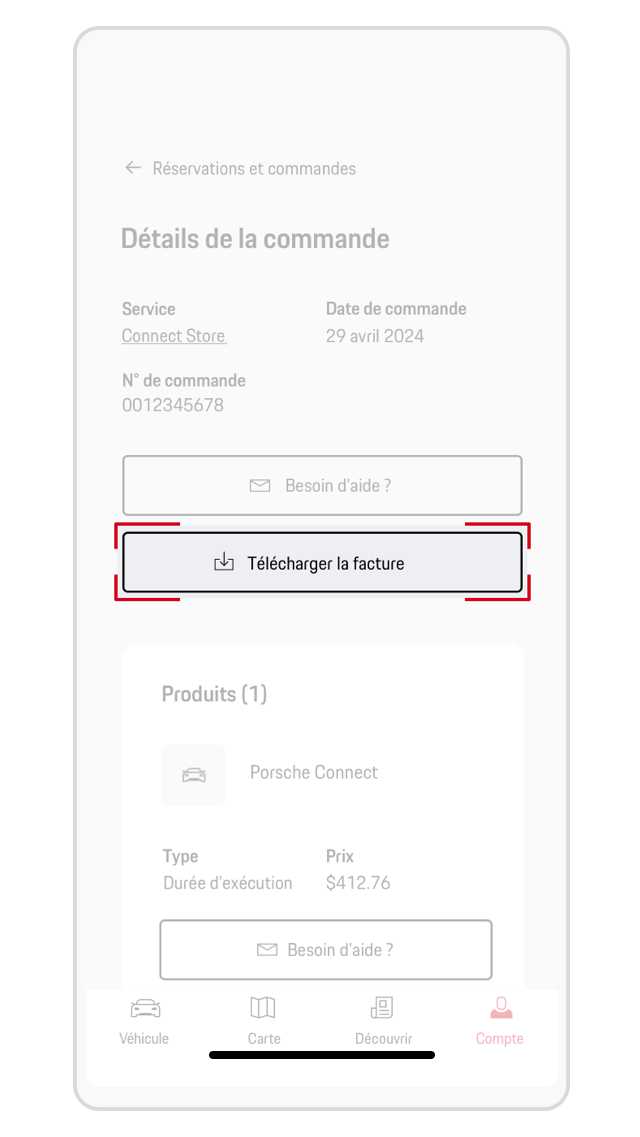 Récupérer les factures de Porsche Connect