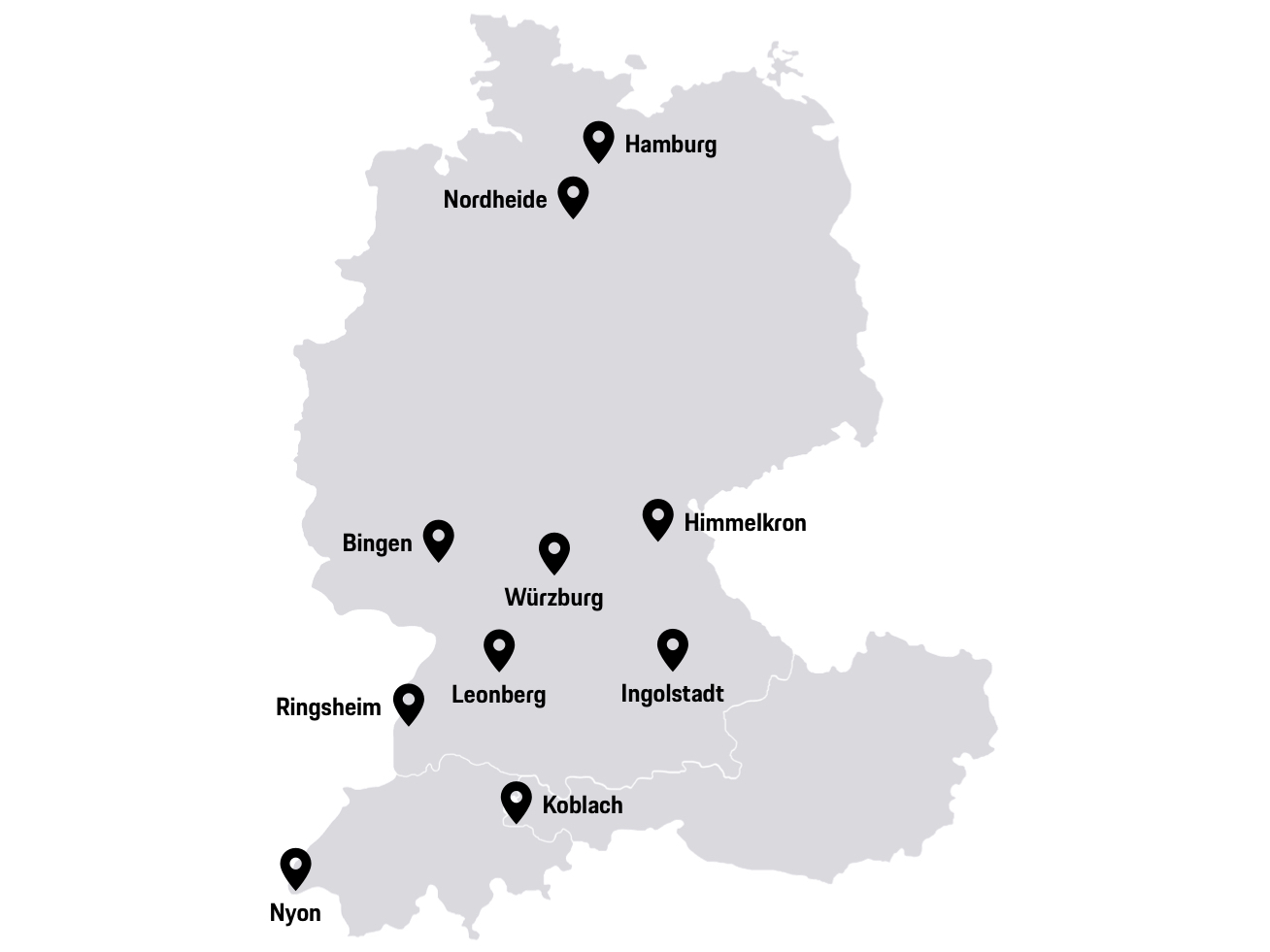 Image showing an overview map of all currently available locations